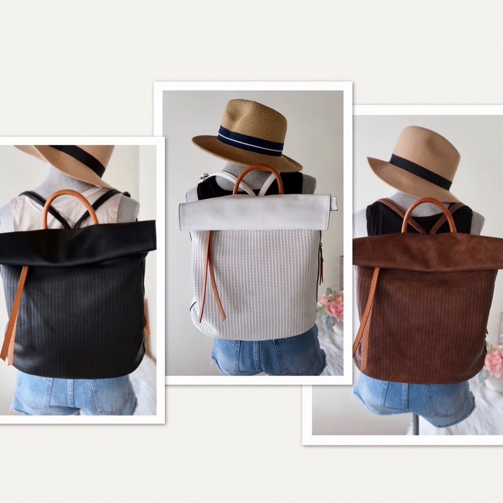 MATTY- Lightweight Backpack in Black, Brown, White - Picture 4 of 8